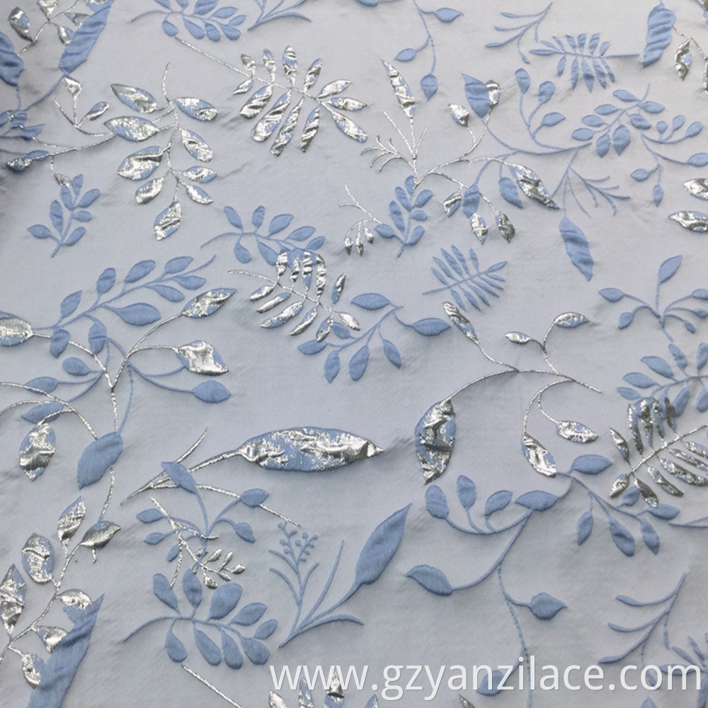 Light Blue Brocade Jacquard Textile Fabric